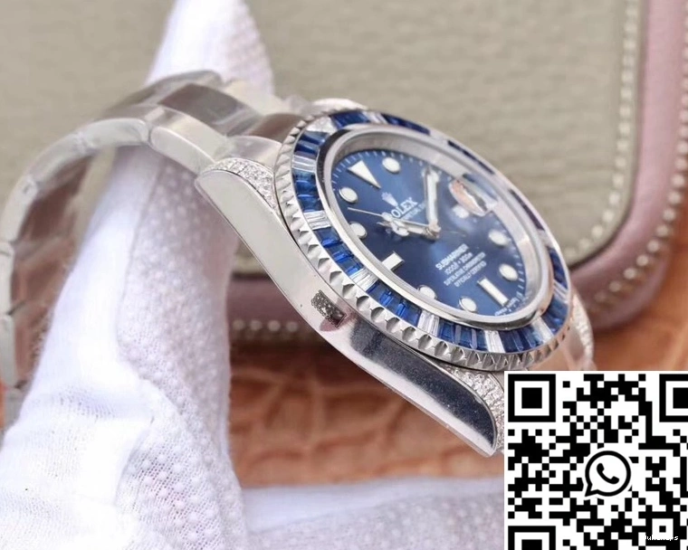 Customized Date Submariner Blue Factory Rolex Diamond 116619LB Edition GS Dial 1018
